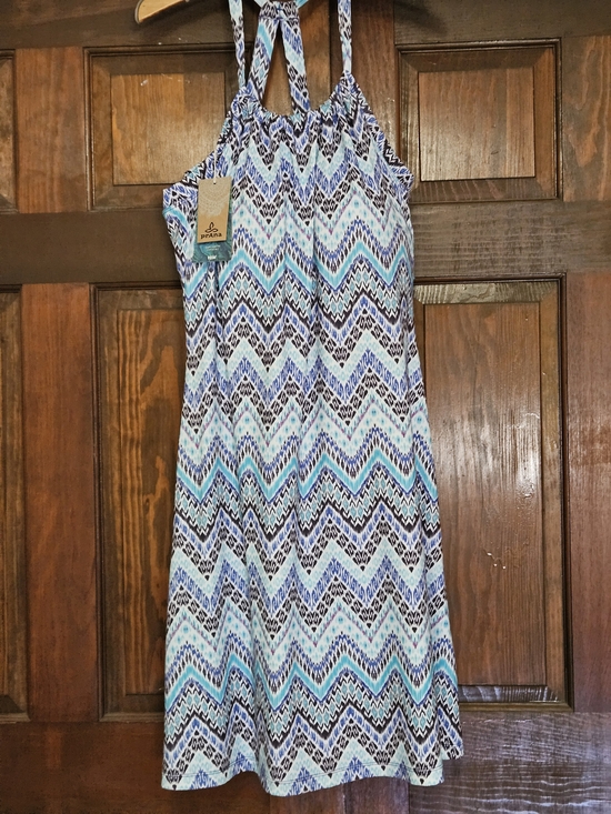 Prana Dresses & Skirts - Prana Blue Chevron Strappy Sundress